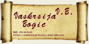 Vaskrsija Bogić vizit kartica